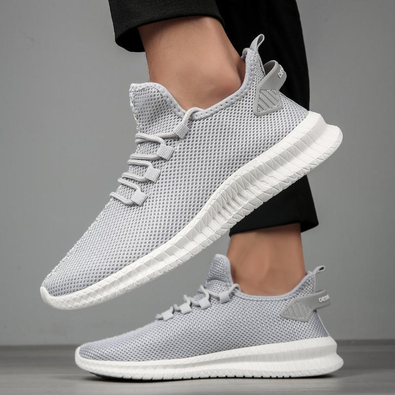 Новые модные мужские кроссовки из сетки, повседневная обувь на шнуровке, легкие, удобные, вулканизированные, теннисные, Zapatillas Hombre, большие