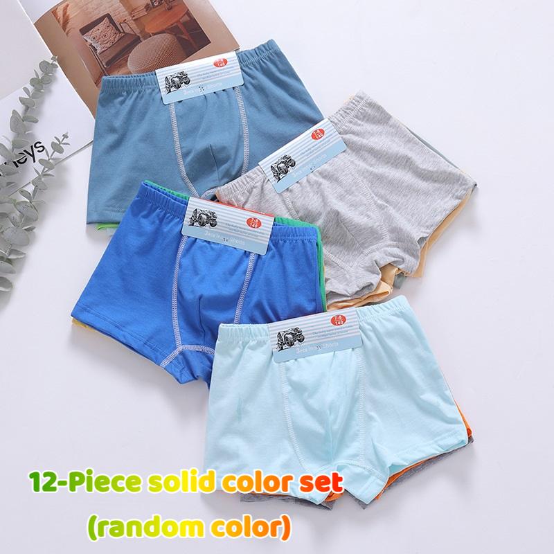 12 пар детского хлопкового нижнего белья для мальчиков - шорты-боксеры и трусы с мультяшным принтом - удобные и забавные модели для повседневной носки