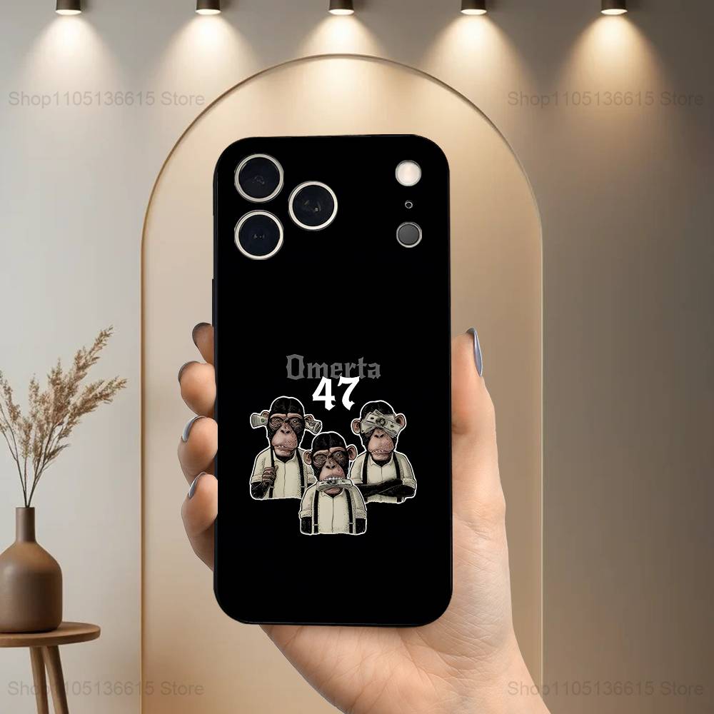Singer 47 O-Omerta M-Maes Phone Case For iPhone 17,16,15,14,13,12,11 Plus,Pro Max,XS,X,XR,SE,Mini,8,7,Soft Silicone Black Cover