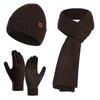 Men's and Women's Autumn and Winter European and American Knitted Hat Sets Solid Color Scarf Hat Three-piece Set