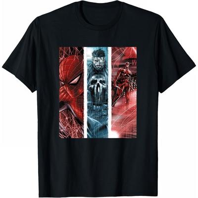 Футболка с изображением команды супергероев Marvel, Повседневная, Унисекс, С коротким рукавом, Однотонный хлопок, Свободный крой, Круглый вырез, Модный топ для пар