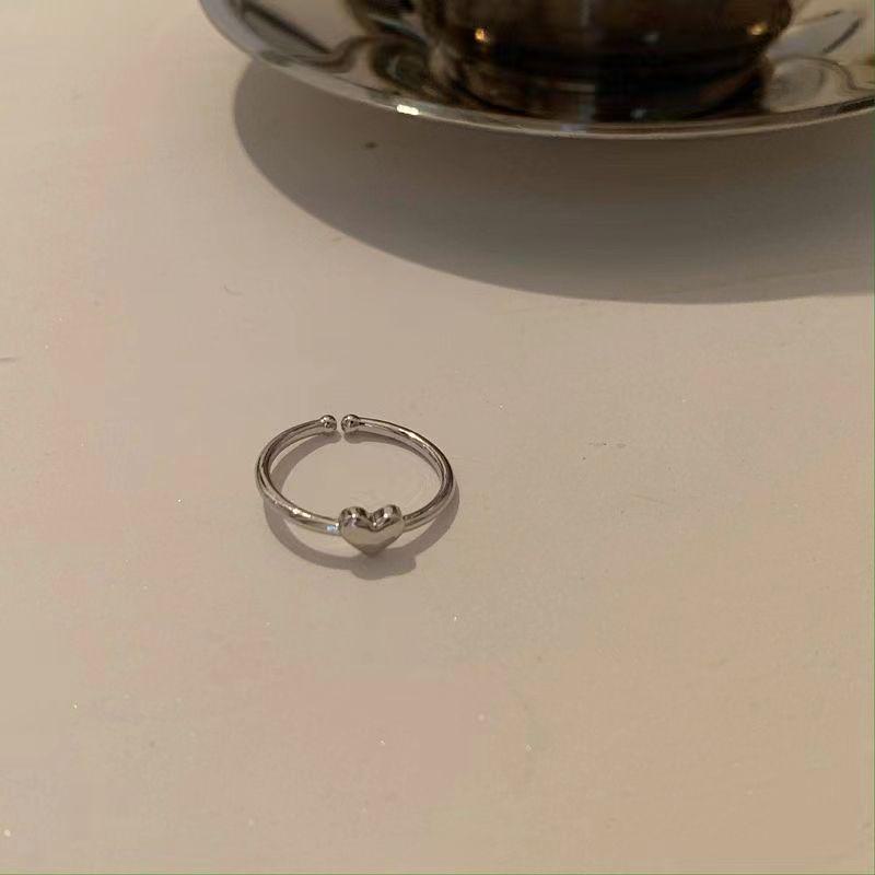 [Медь] Минималистичное открытое кольцо в форме сердца — корейский дизайн для женщин