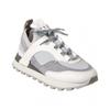 Ferragamo Indy Leather Suede Sneaker White