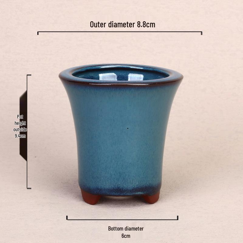 Purple Clay Glazed Succulent Flower Pot for Office Desktop