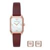 EMPORIO ARMANI Подарочная коробка Часы Аксессуары Набор Бордо Кожа Белый Корпус AR80028 Часы [Emporio Armani] Женские [Товар]