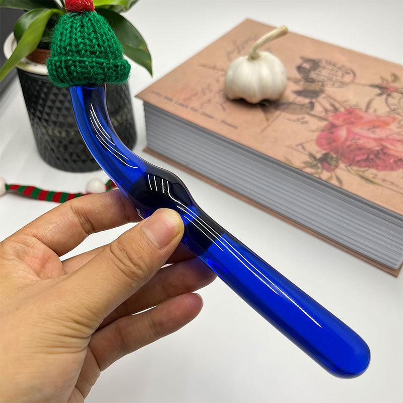 Стеклянная пробка-заглушка на присоске с вязаной шапкой в розовом и синем цветах, из высокоборосиликатного стекла