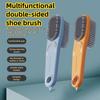 Double-sided Shoe Brush Double Sided Soft Bristles Cleaning Brush With Long Handle For Shoes Clothes Home Cleaning Tools