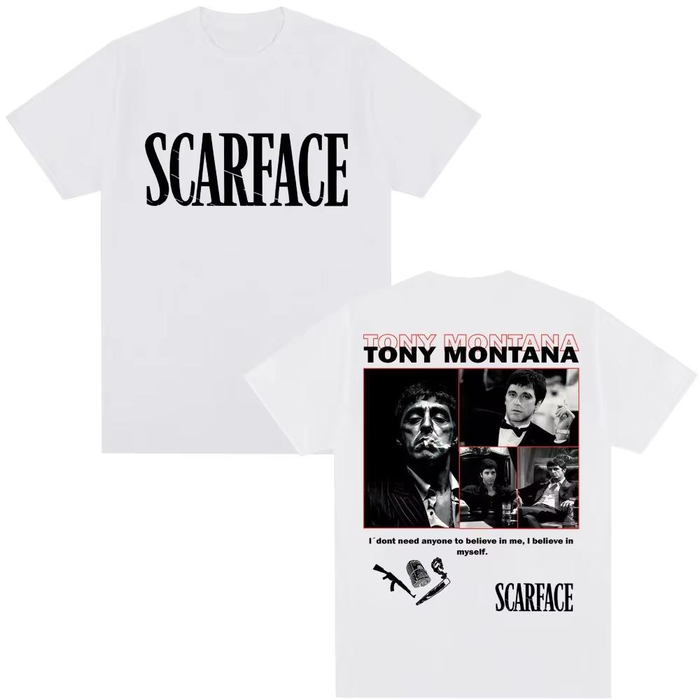 Tony Montana Scarface  Unisexs TShirt The World Is Yours Unisexs Clothing Hip Hop Vintage Short Sleeve Cotton Fashion T Shirts