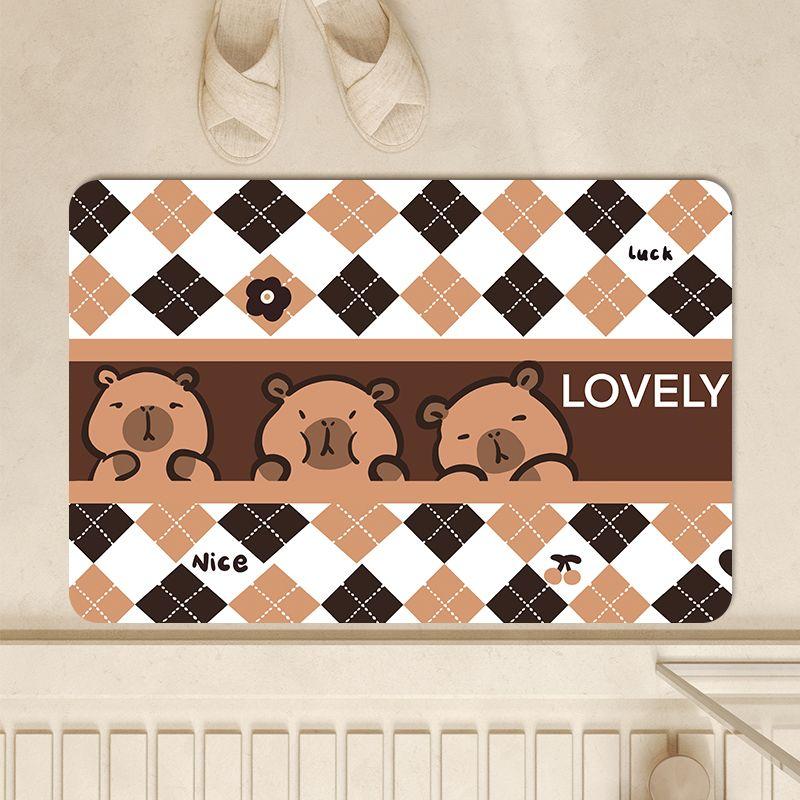 Капибара капибара ванная комната впитывающий коврик для пола, диатомовая грязь противоскользящий коврик для пола у входной двери в туалет, коврик для пола у двери в туалет