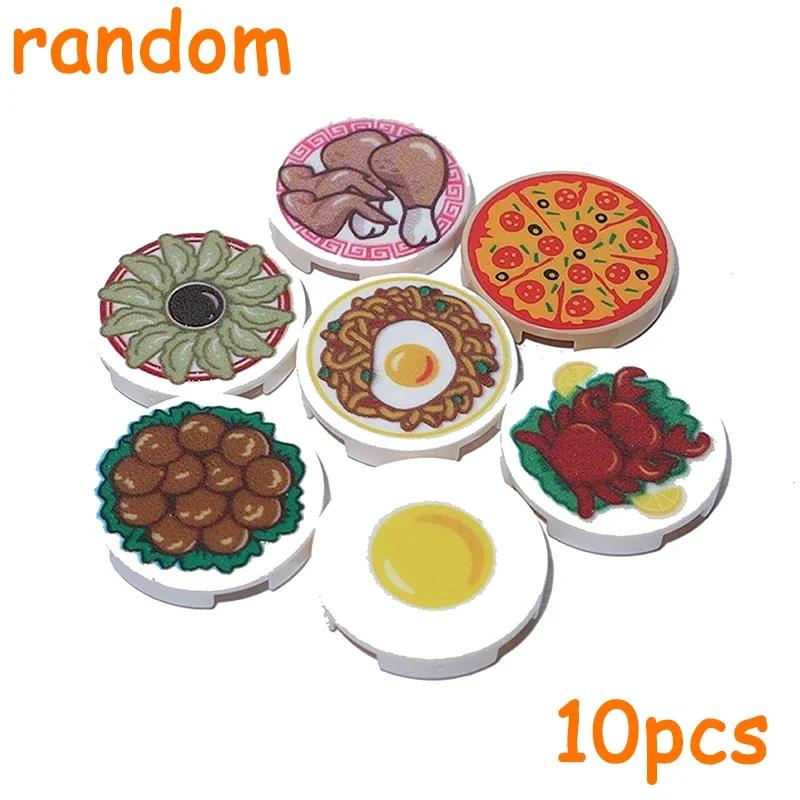 Строительные Блоки Еда MOC Аксессуары для Еды Рыба Хлеб Пицца Шоколад Фрукты Морковь Гамбургер Чипсы Курица Бутылка Кирпичи Игрушки