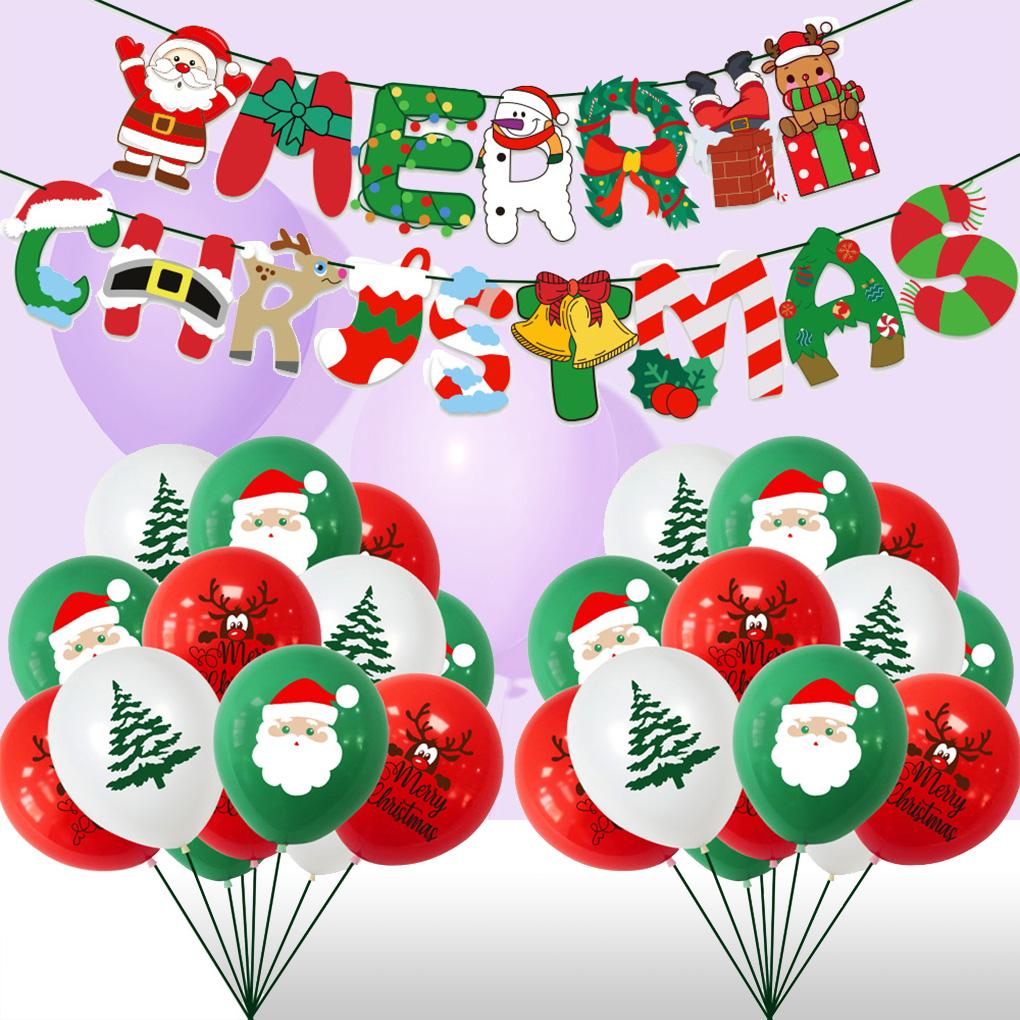 Набор украшений для рождественской тематической вечеринки, Дед Мороз, воздушный шар, латексное искусство, подвеска-поделка, декоративный реквизит с лентой