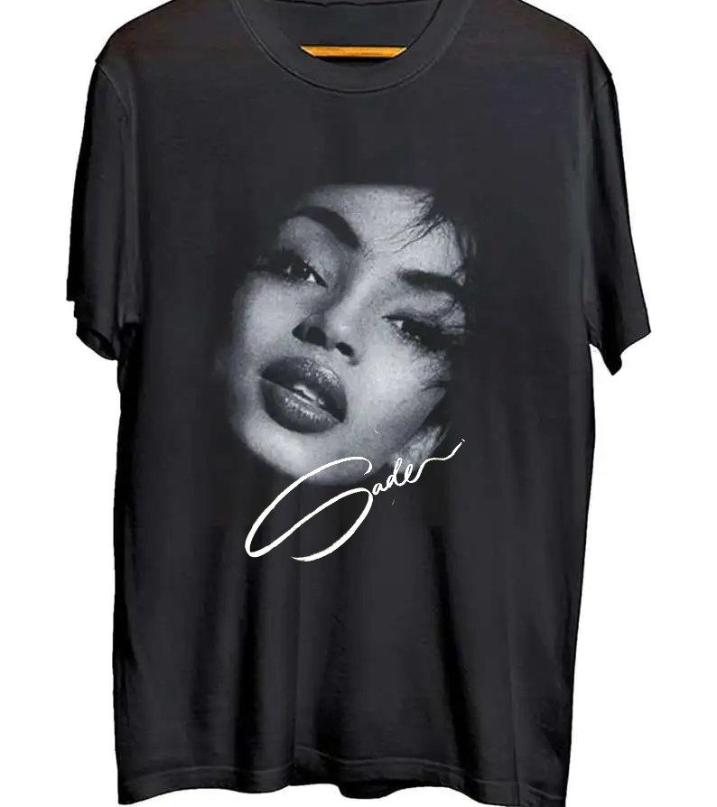 Sade Adu Эхо в Темном Мире Тур Унисекс Футболка Унисекс Круглый Вырез 100% Хлопок Короткий Рукав Y2k Оверсайз Мода Популярная Новая Футболка