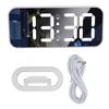 LED Mirror Electronic Clock Adjustable Brightness 6.7 Inch HD Digital Alarm Clock for Bedroom