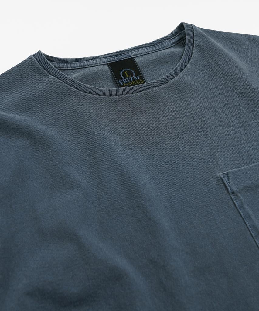 Футболка FRIZMWORKS с покрывным швом, пигментное окрашивание _ Темно-синий