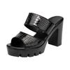 Womens High Heels Sandals Patent Leather Thick Bottom Slippers Ladies Summer Slippers Woman Platform High Heels Shoes Size 32-43
