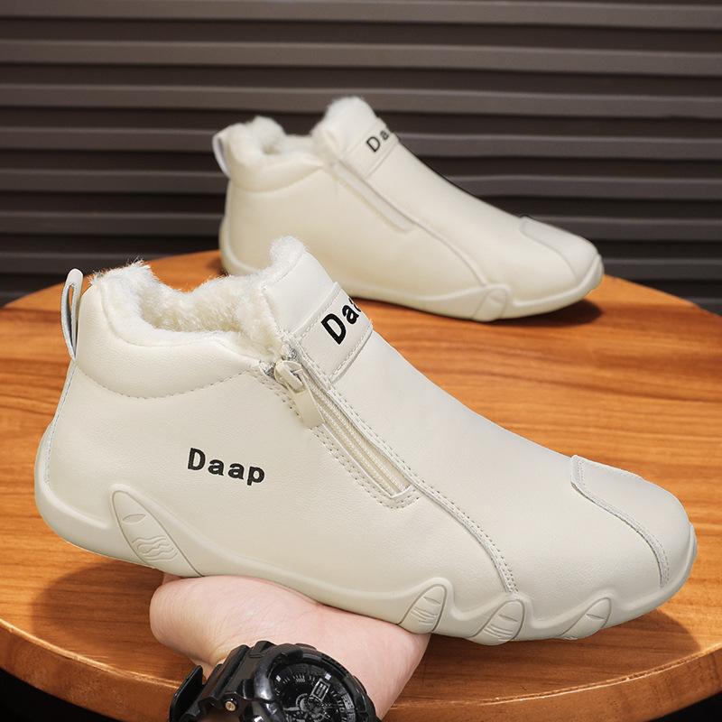 Мужская обувь Зимняя бархатная утолщенная теплая хлопковая обувь Мужские нескользящие зимние ботинки Мужские легкие низкие кожаные ботинки