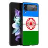 Gypsy Romani Roma Flag Z Flip 4 Phone Case For Samsung Z Flip 3 5G Black Hard Shell Galaxy ZFlip3 ZFlip5 Cover Folding Luxury