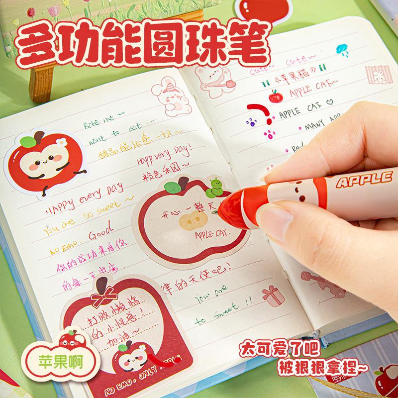 Мультяшная Голова Десятицветная Ручка Нажимная Шариковая Ручка Многофункциональная Ручка Трехмерная Мультяшная Нажимная Головка Инновационная Канцелярия Интересная Многоцветная