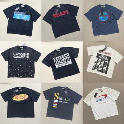 Мужская винтажная стираная хлопковая футболка с графическим принтом Streetwear Hip Hop с коротким рукавом свободного кроя