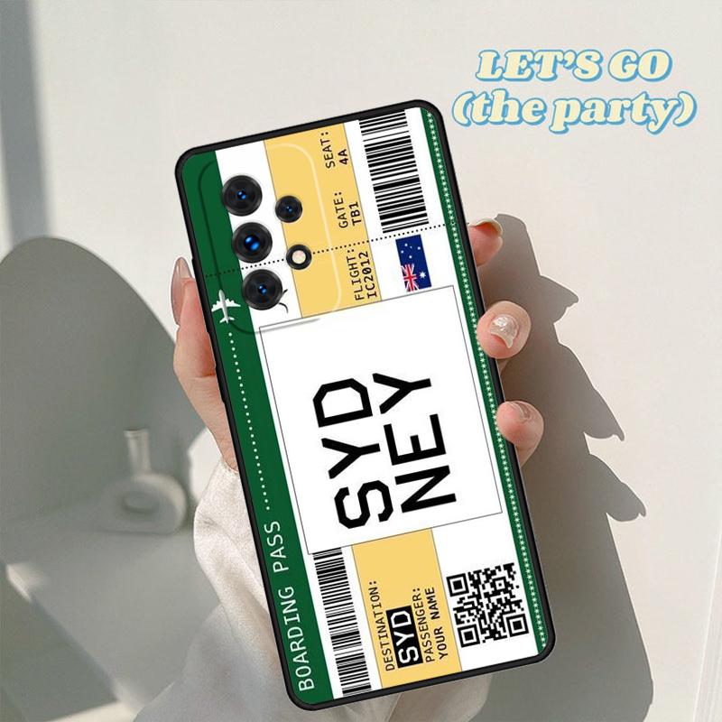 BOARDING PASS phone case For Samsung Galaxy A42 A31 A40 A51 A71 A32 A80 A91 A52 A72 A73 A20e A21S A50 A70 A11 A12 Cover