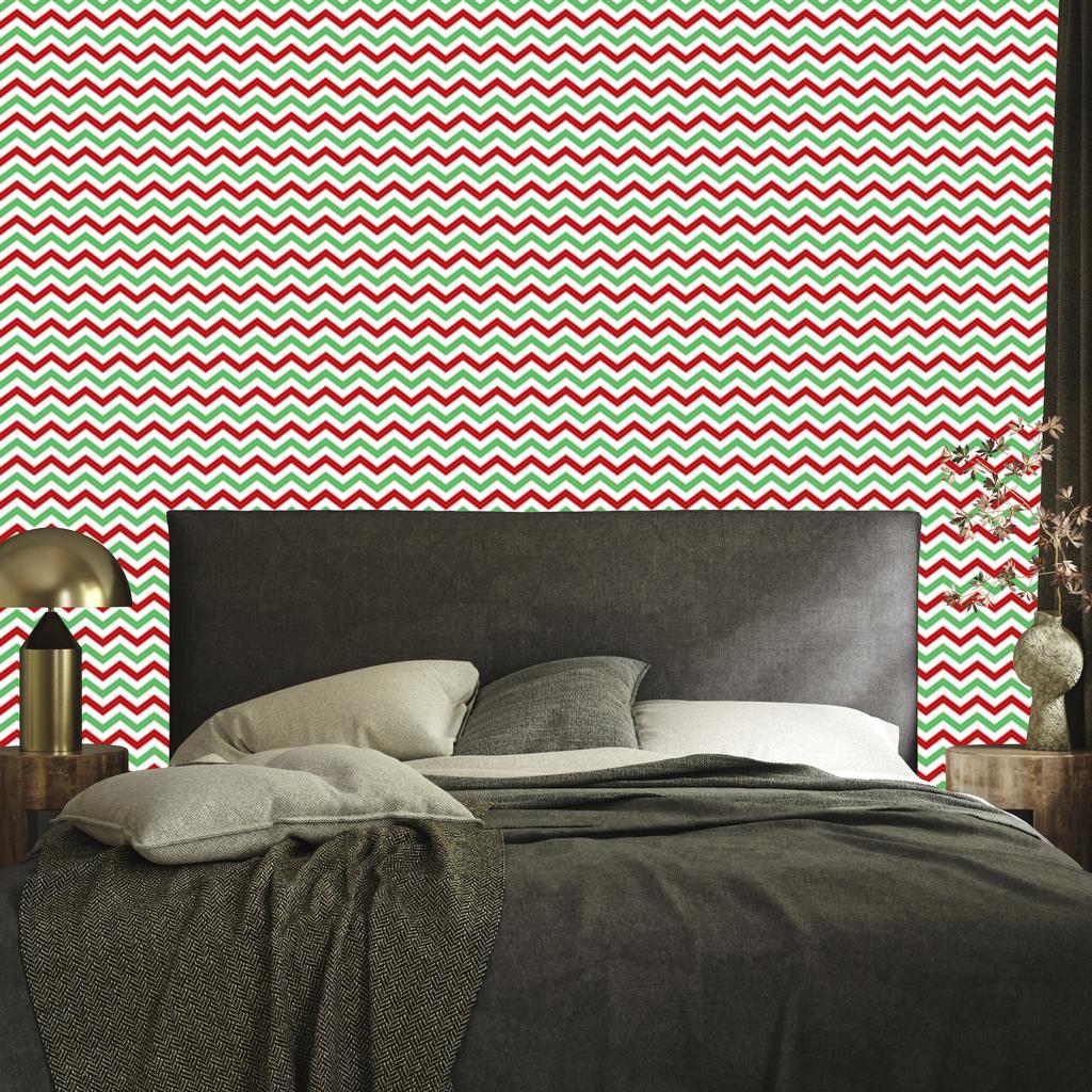 Zigzag Coral and Mint Wallpaper for Living Room and Bedroom 50x1000