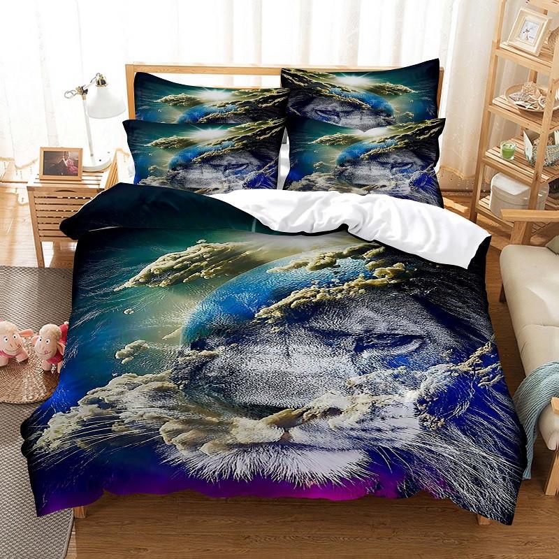 Комплект постельного белья Lion, комплект пододеяльников, комплект постельного белья с 3D-печатью, комплект постельного белья размера Queen, модный дизайн