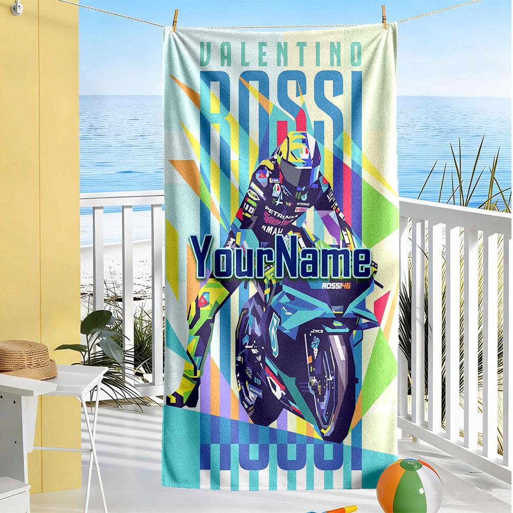 Doctor46 Customizable Name Beach Towel Quickdry Soft Microfiber Perfect For Traveling Yoga Camping And Swimming
