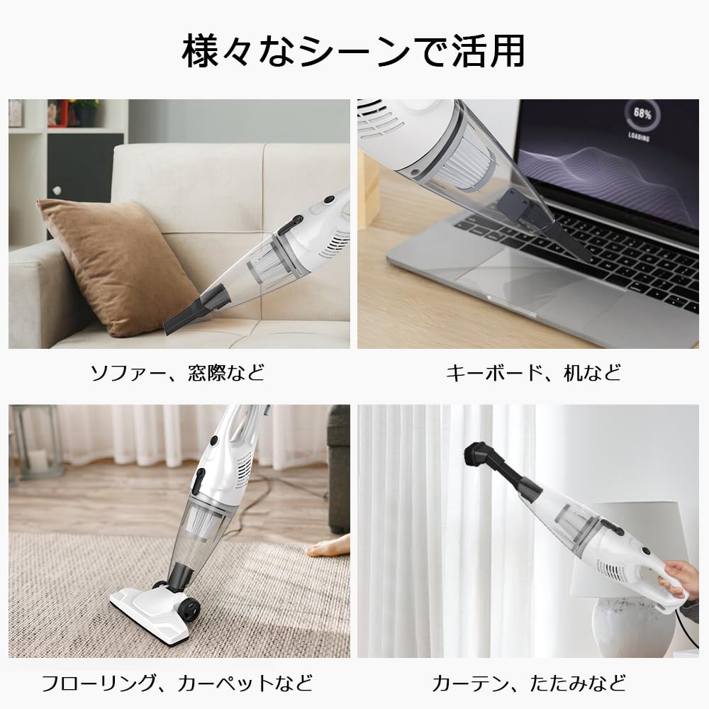 Пылесос Intercleaner, проводной циклонный, отдельно стоящий, ручной, 2-сторонний, сверхлегкий, 12000 Па, мощный всасывающий фильтр HEPA, проводной, многофункциональный