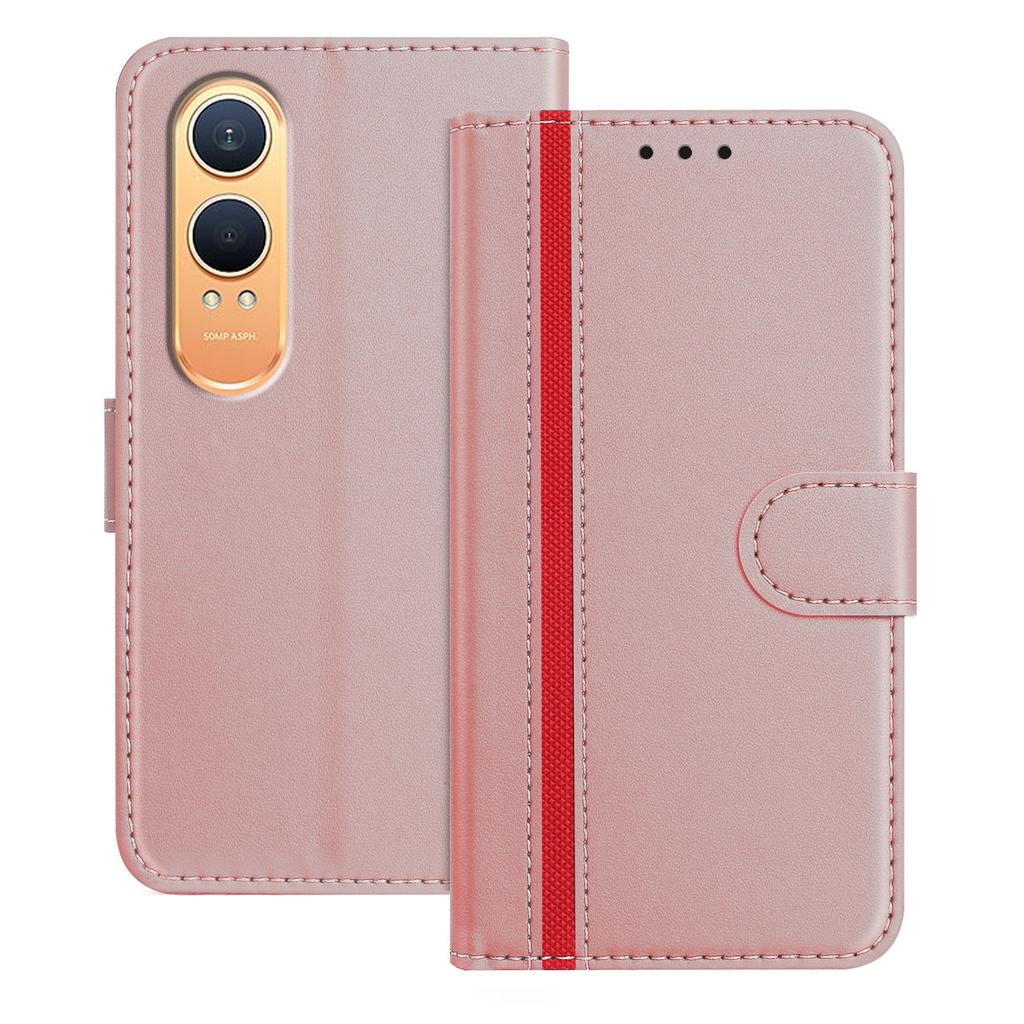 For OnePlus Nord CE4 Lite 5G Phone Cases Wallet Stand Color Splicing Leather Cover with Magnetic Clasp