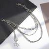 Gothic Star Waist Chain Metal Alloy Multi-layer Key Chains Fashion Jeans Chain  For Women Man