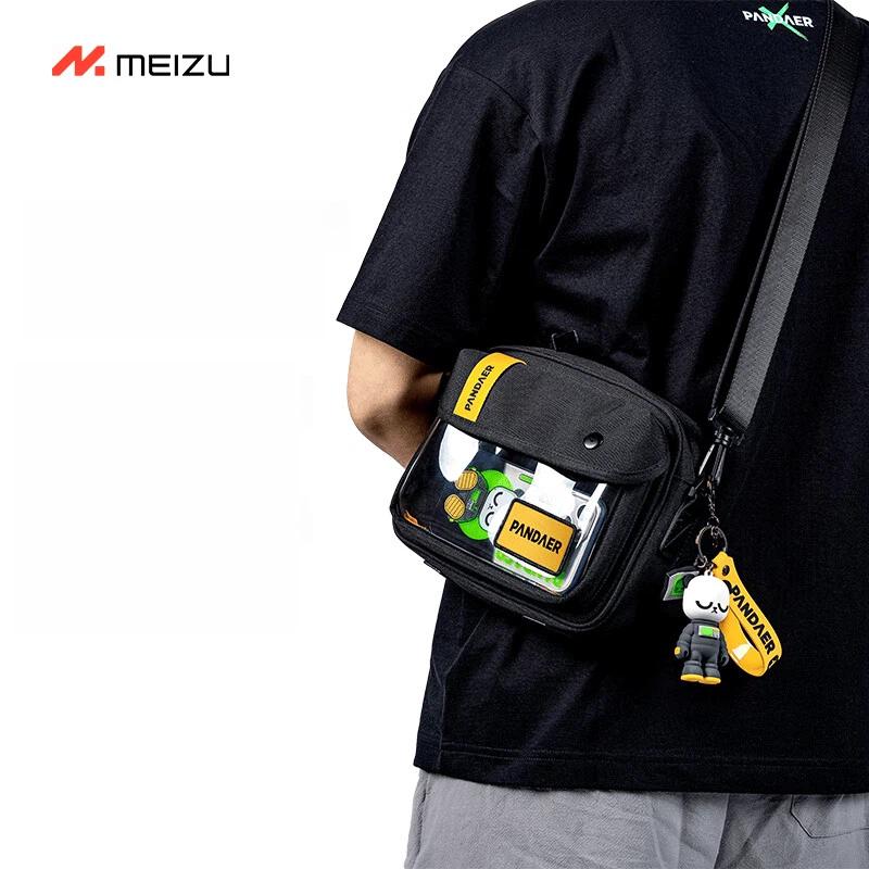 Meizu Crossbody Bag, Shoulder Bag, Casual and Sport Bag, Multifunctional Canvas Bag, Black