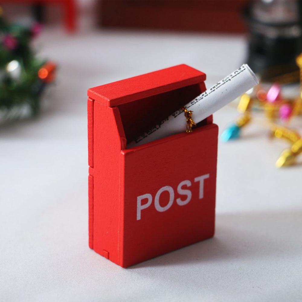 DIY 1/12 Wooden Kids Toy Newspaper Miniature Mail Box Mailbox Ornamant Dollhouse Accessories