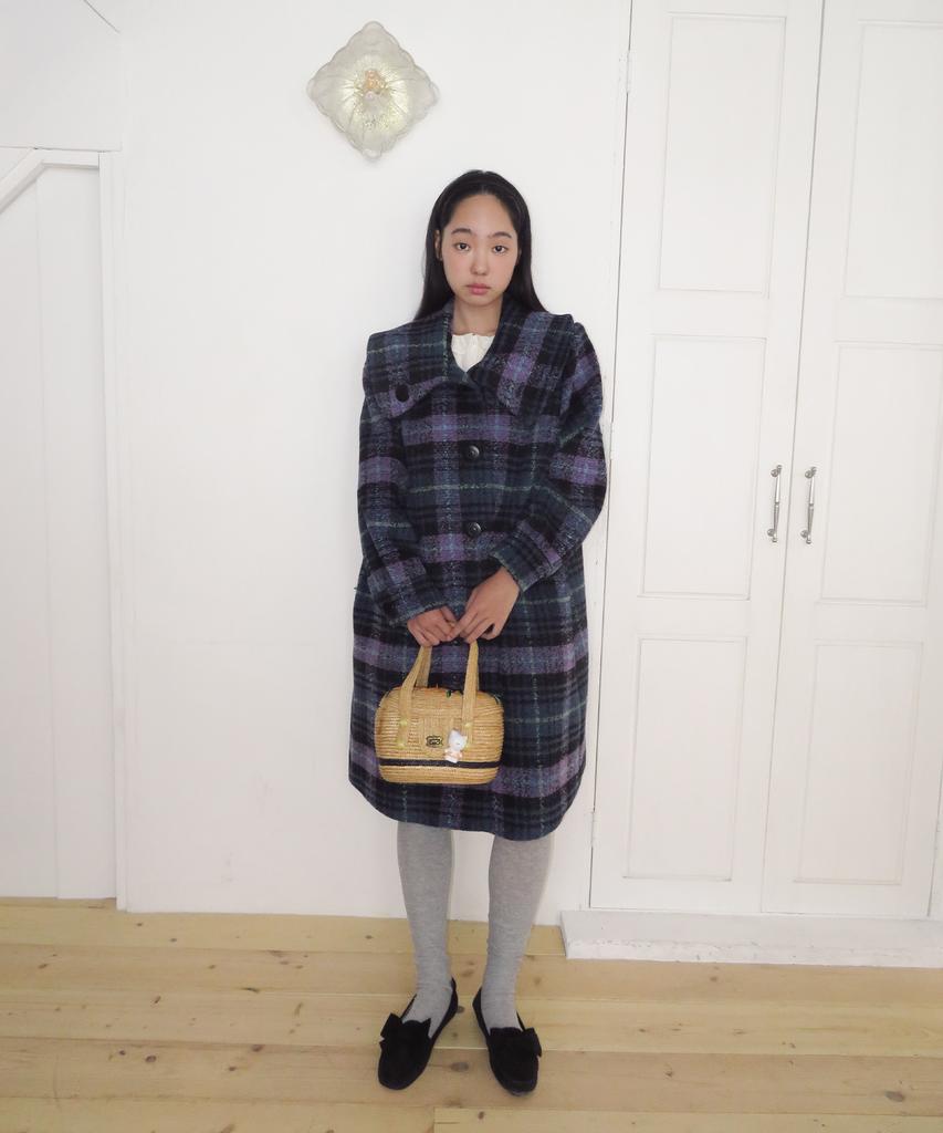 FUNFROMFUN Sailor Collar Overfit Coat, Navy