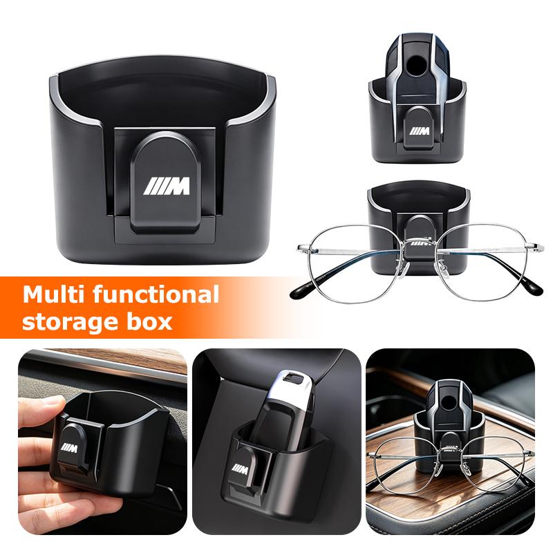 JFTX5 Car Center Console Multifunctional Glasses Remote Storage Box For BMW Performance M E87 E30 E46 E28 F35 G20 E93 F20 X3 X