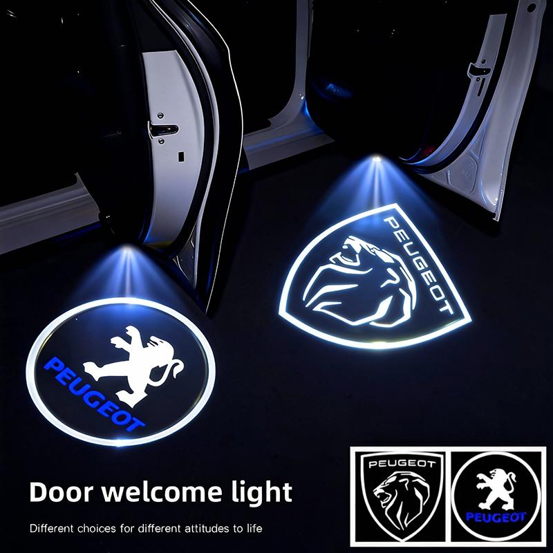 2Pcs LED Car Door Welcome Light HD Laser Projector Lamp For Peugeot 206 307 308 207 3008 208 407 508 2008 5008 301 406 408 607 j6