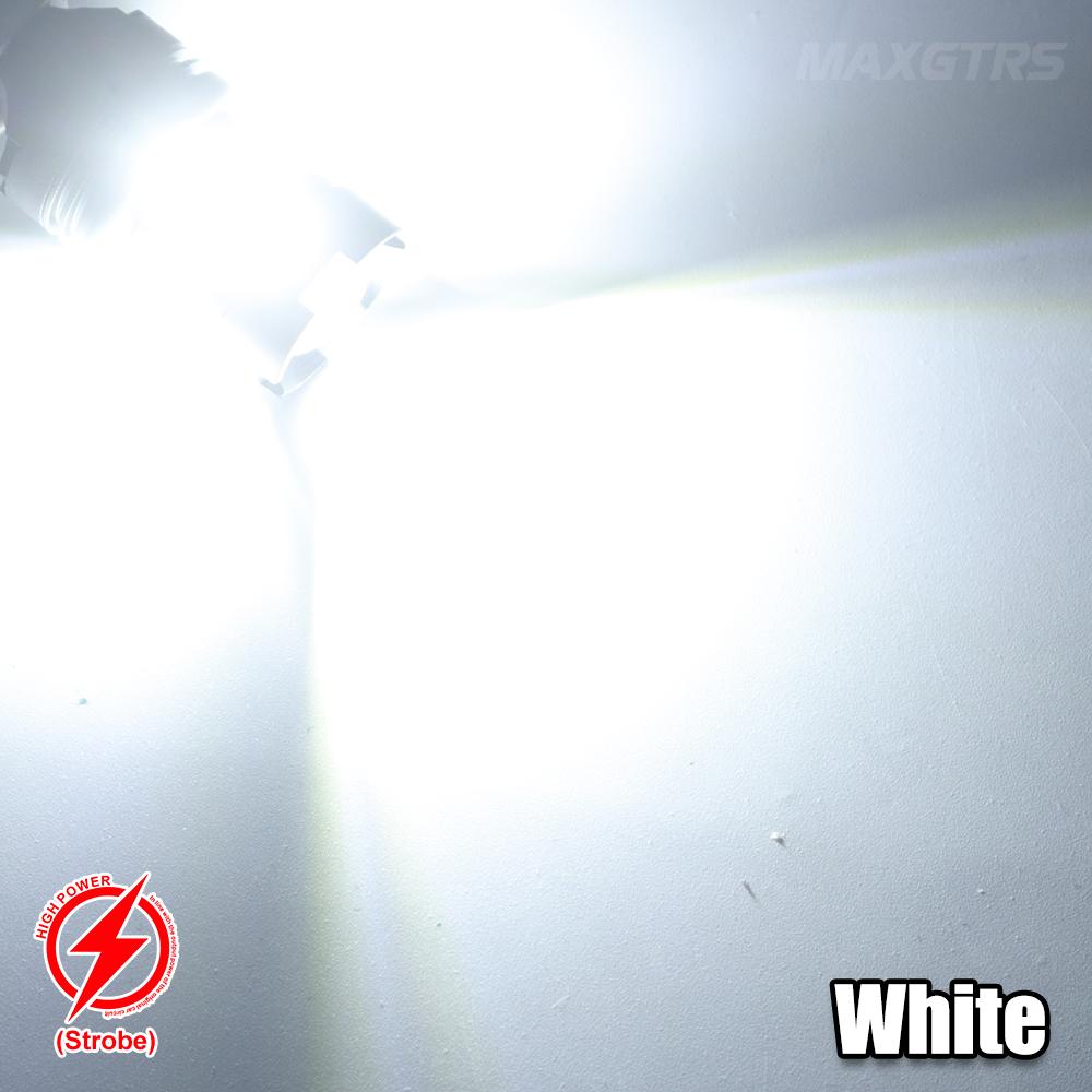 MAXGTRS 2x Strobe Flash P21/5W S25 1157 Bay15D 3030 LED Chip Bulb 7443 1156 Car Stop Backup Brake Parking Tail Signal Light