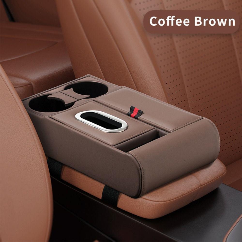 PU leather Armrest Heightening Pad Luxury Car Storage Box Car Armrest Cushion Central Storage