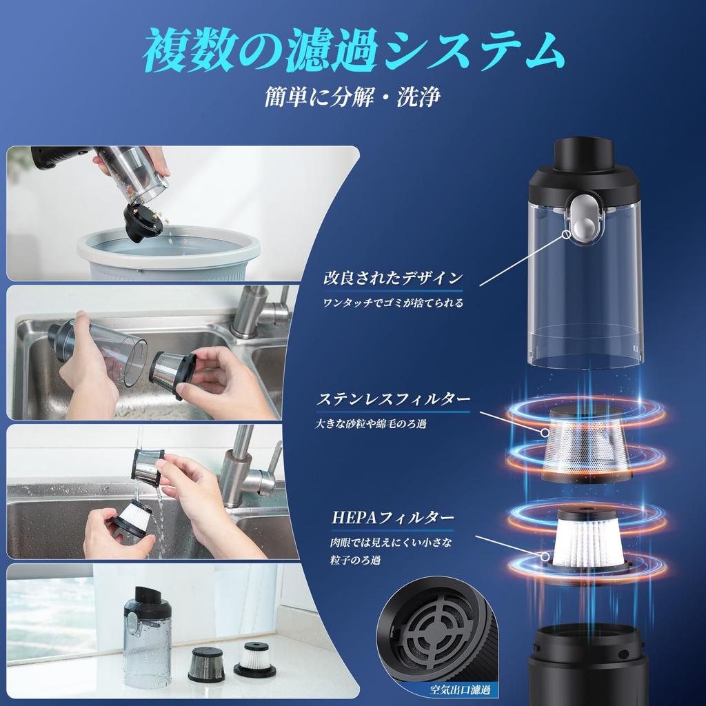 ALIOBC Cordless Handheld Vacuum Powerful Suction Suction and Air Multifunctional Car Vacuum Handheld Vacuum Cleaner with 7 4000mAh 25 Minutes of