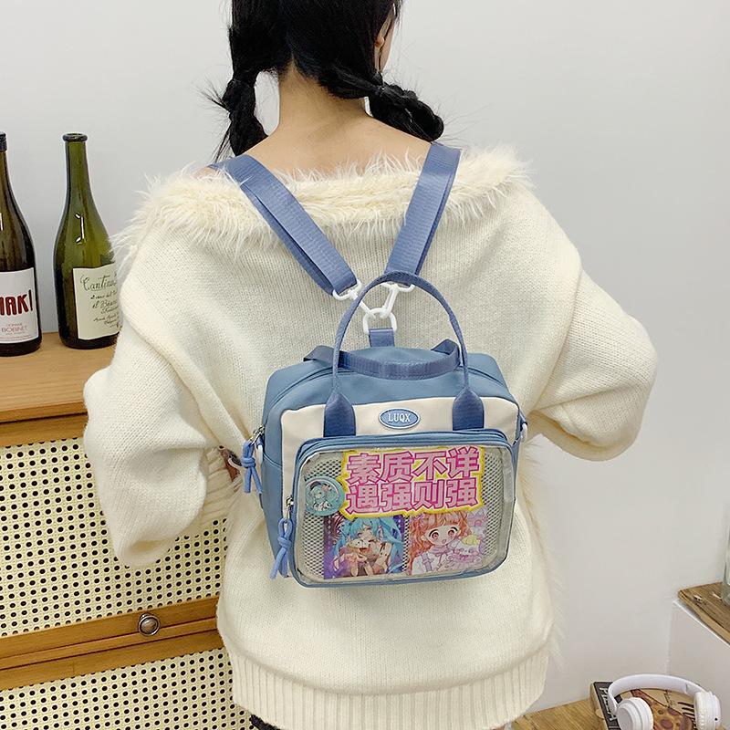 Cute Crossbody Pain Bag Student Versatile Shoulder Bag Large Capacity Commuter Handbag Transparent Backpack