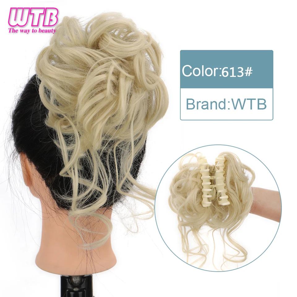 WTB синтетические грязные вьющиеся волосы в виде когтей, пучок, шиньон, наращивание волос, резинки для волос, искусственные накладные волосы с хвостом для женщин, шиньоны