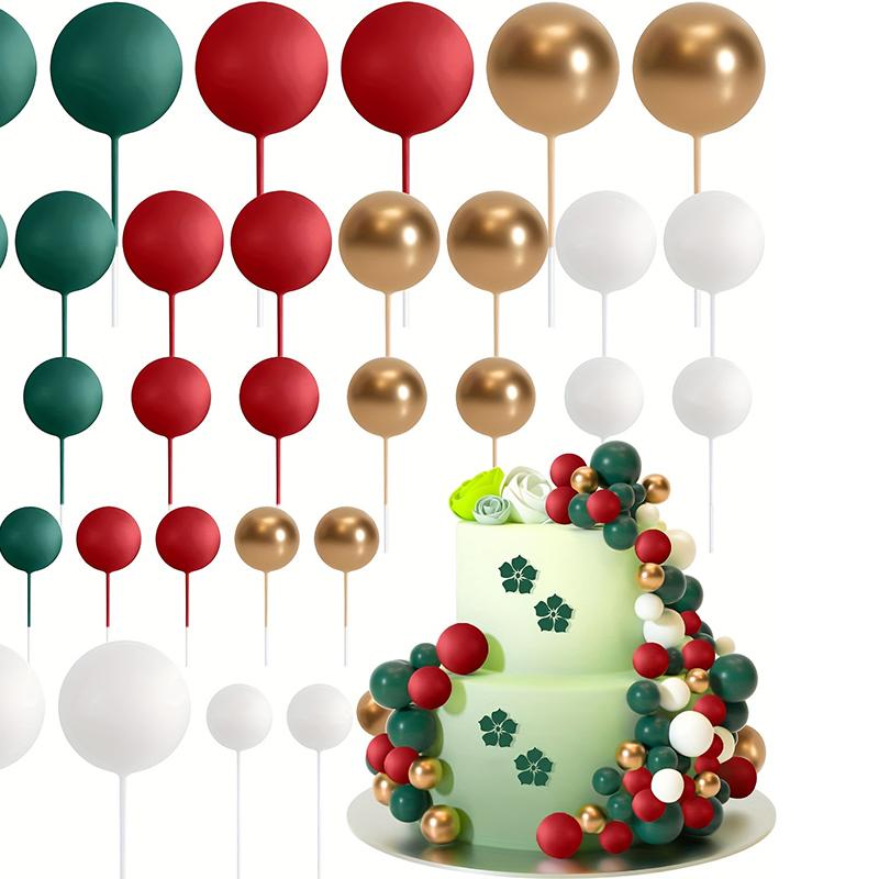 20 шт./уп. 4 см Шарики Топперы для торта Украшения Мини-шарики Палочки для топперов для торта Золотые шарики Пики для торта Шарики для топпера для торта Декор для торта