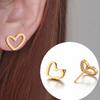 Stainless Steel Earrings Simple Fashion Black Plated Design Heart Hollow Earrings For Women Zircon Party Gifts Recommendation