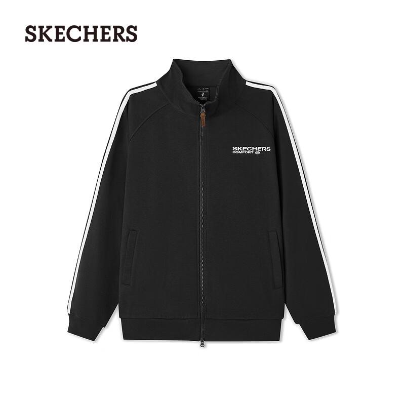 Skechers Men's Relaxed Fit Embroidered Stand-Collar Jacket