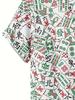 Chinese Mahjong Vintage Pattern 3D Printed Men's Casual Shirt, Fashionable Hip-Hop Rock Street Style Hawaiian Shirt