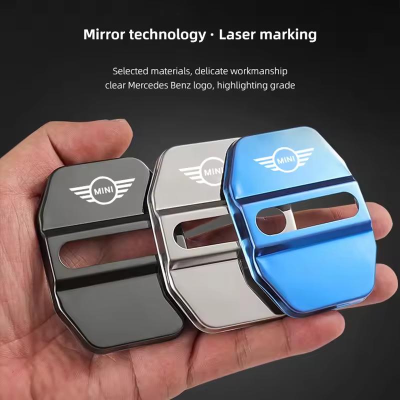 4Pcs For Mini Cooper Works One JCW R56 R53 F54 F55 F56 F57 F60 Coupe Metal Car Door Lock cover Protective Buckle Cover Sticker