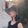 Korean Striped Double-side Bucket Hat For Women Wide Brim Anti-UV Sun Protection Panama Cap Outdoor Beach Travel Fishmen Caps