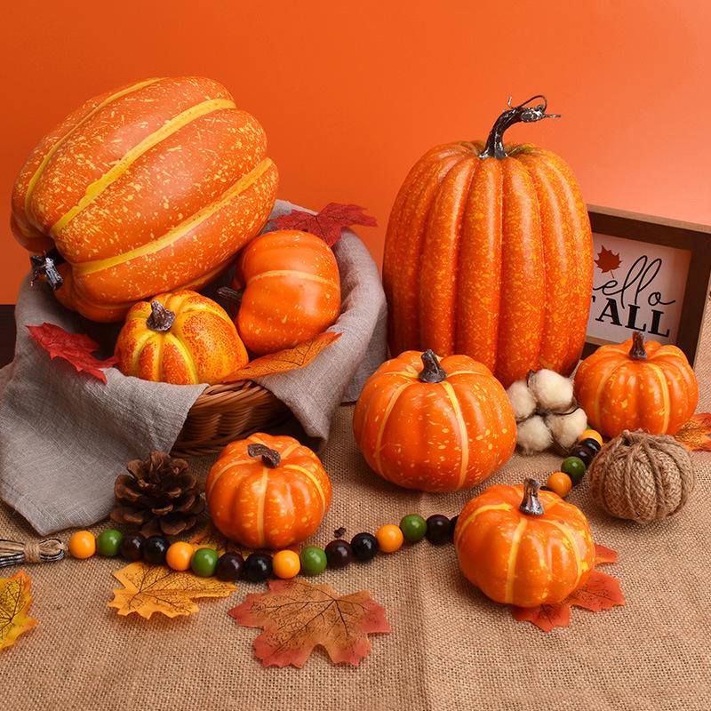 Набор из 7 искусственных тыкв для декора Белые Желтые Искусственные Тыквы для Осеннего Урожая Хэллоуина Домашнее Украшение для Стола