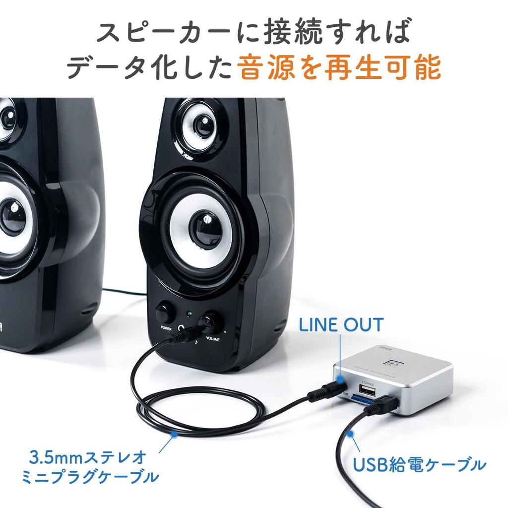 Sanwa Direct Аудио Без Компьютера Аналоговое Аудио Память MP3 Мини Внешний Захват, Требуется, Цифровизация, SD/USB Хранение, Кассетный/MD/Пластиночный Конвертер,