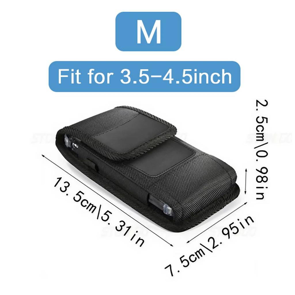 3.5-6.8inch Phone Nylon Pouch Cell Phone Belt Clip Carrying Holster Case Waist Bag for IPhone 16 15 14 Samsung S24 S23 Xiaomi Mobile Leather Cover