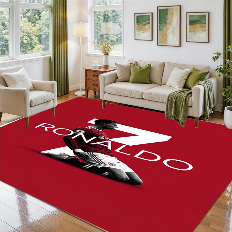 Cristiano Ronaldo Design Crystal Velvet Rug Soft Decorative Mat for Bedroom Entrance